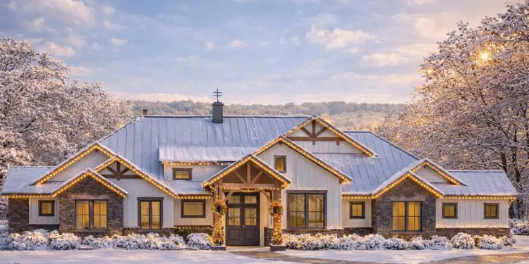 Grand 4,423 Sq Ft Modern Transitional One-Story Home with 4 Bedrooms, 2 Full + 2 Half Baths, 3-Car Garage, and an 826 Sq Ft Porch Setup