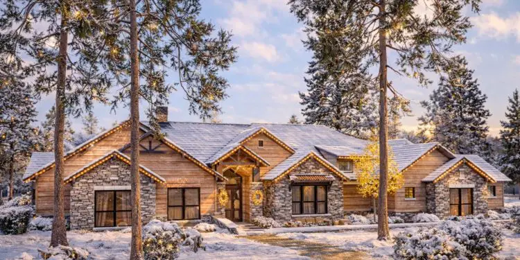 One-Story 4,405 Sq Ft Mountain Craftsman with Large Outdoor Living Porch – 4 Beds, 4 Full + 2 Half Baths & 3-Car Garage