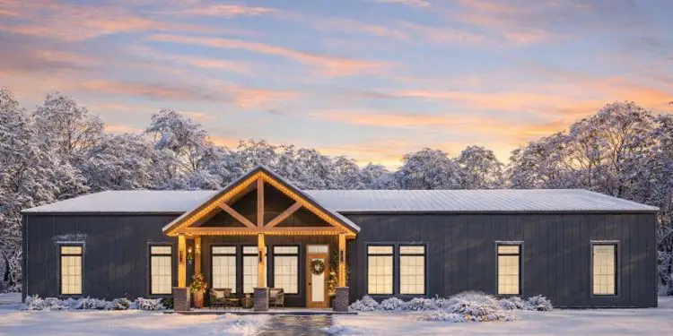 5-Bed Barndominium-Style House Plan – 2,800 Sq Ft | Den, Workshop, Open Living & 2–3 Car Garage