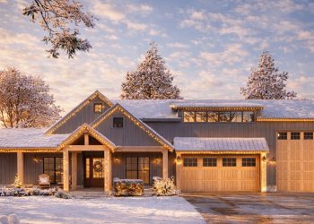 Single-Story 4-Bedroom Modern Farmhouse Plan with RV Garage – 2,556 Sq Ft | Bonus Room, Outdoor Kitchen & Fireplace