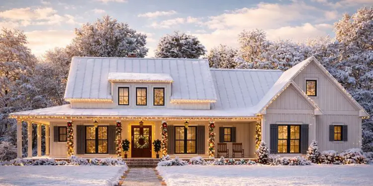 Modern Farmhouse Plan – 2,428 Sq Ft | 3 Beds, 2 Full + 1 Half Baths, Wrap-Around Porch & Bonus Room