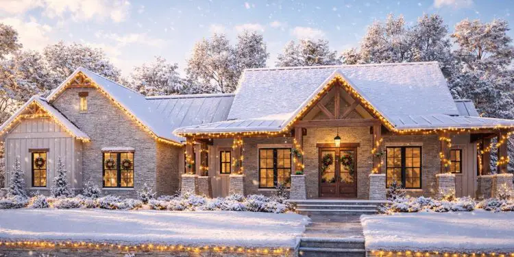 Rustic Modern Farmhouse with Wraparound Porch – 2,454 Sq Ft, 3 Bedrooms, 2.5 Baths, Office, and a 3-Car Side-Entry Garage