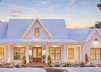 Modern Farmhouse Plan – 2,085 Sq Ft | 3 Beds, 2 Full + 1 Half Baths, Open Layout & Wrap-Around Porch