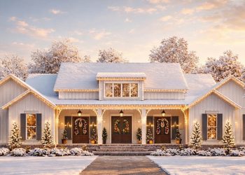 Modern Farmhouse Plan – 3,076 Sq Ft | 4 Beds, 3.5 Baths, Open Layout & Side-Entry Garage