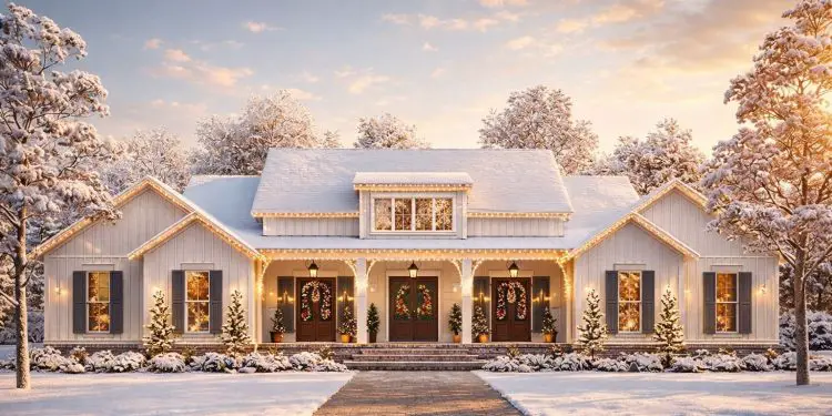 Modern Farmhouse Plan – 3,076 Sq Ft | 4 Beds, 3.5 Baths, Open Layout & Side-Entry Garage