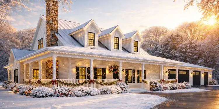 Multi-Generational Modern Farmhouse Plan – 3,416 Sq Ft | 4–5 Beds, Dual Kitchens & Dual Laundry Rooms