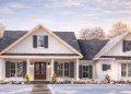 2,832 Sq Ft 4-Bed New American House Plan with Barn Door Flex Room