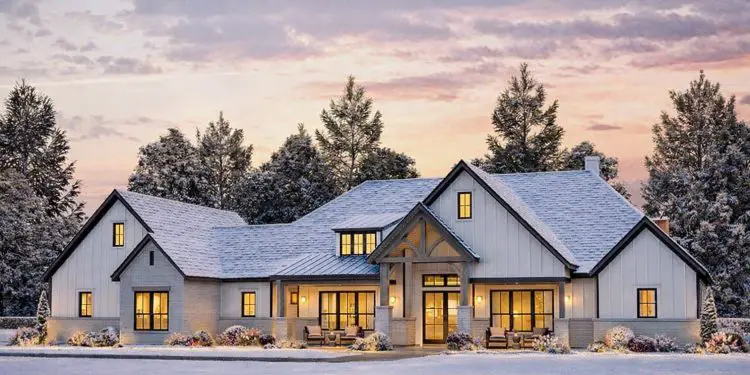 4090 Sq Ft Modern Farmhouse with Split Bedrooms, Bonus Media Space & 3-Car Garage