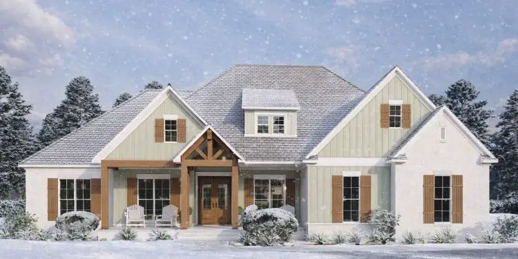 2638 Sq Ft Modern Farmhouse with 4 Bedrooms, 3.5 Baths, Open Living & Large Porches