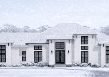 4027 Sq Ft Southern Transitional Home with 5 Bedrooms, Outdoor Kitchen & Coffered Ceilings