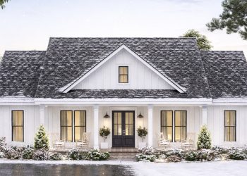 1924 Sq Ft Modern Farmhouse with 3 Bedrooms, 2.5 Baths & Spacious Outdoor Porches