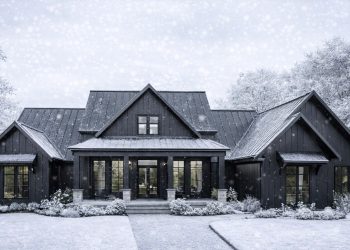 2473 Sq Ft 3-Bedroom Modern Farmhouse with Unfinished Bonus Level & Covered Porches