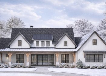 3254 Sq Ft 4-Bed Modern Farmhouse with Home Office, Master Laundry Access & Covered Porches