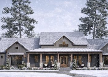 2564 Sq Ft 3-Bed Farmhouse with 3-Car Garage, Bonus Level & Covered Porches