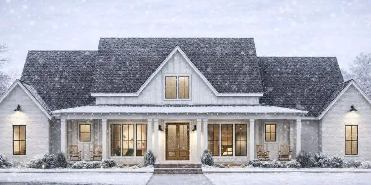 3292 Sq Ft Symmetrical Modern Farmhouse with 4 Bedrooms, Home Office & Bonus Room