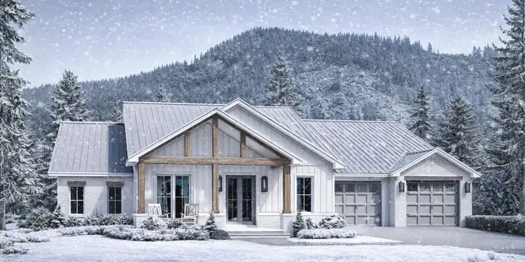 2300 Sq Ft Modern Farmhouse with 3 Bedrooms, Home Office, and Big Covered Rear Porch