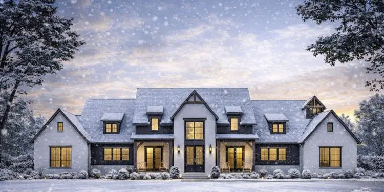 3877 Sq Ft 4-Bed Modern Farmhouse with Outdoor Kitchen, Fireplace & Covered Living