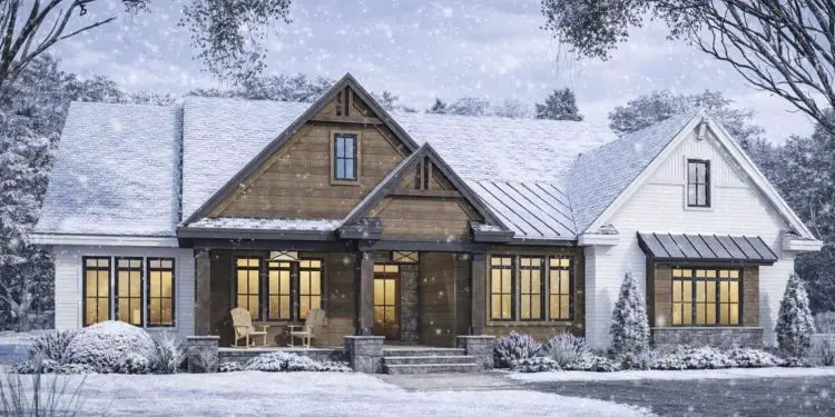 2563 Sq Ft 4-Bed Transitional Farmhouse with Private Master Suite & Porch