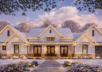 3077 Sq Ft 4-Bed Modern Farmhouse with Three Fresh Air Spaces