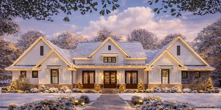 3077 Sq Ft 4-Bed Modern Farmhouse with Three Fresh Air Spaces